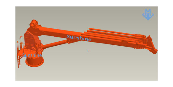 جرثقیل دریایی بوم تلسکوپی هیدرولیک الکتریکی 0.85t31m برای کشتی خدمات دریایی