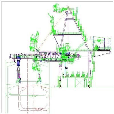 نوع کمربند ظرفیت 2000 Tph Ship Loader برای بارگیری کالاهای بسته بندی شده