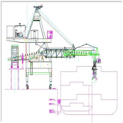 نوع کمربند ظرفیت 2000 Tph Ship Loader برای بارگیری کالاهای بسته بندی شده