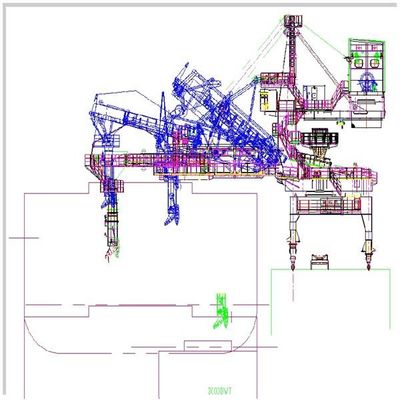 نوع کمربند ظرفیت 2000 Tph Ship Loader برای بارگیری کالاهای بسته بندی شده