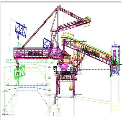 ظرفیت 600 Tph نوع کمربند Loader کشتی برای مواد فله در حال بارگیری در کشتی
